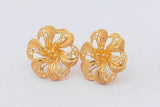 18k Yellow Gold Filigree Flower Stud Earrings 5.4 Grams Eb0226pxzsa