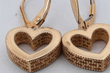 14k Yellow Gold Heart Dangle Earrings 2.8 Grams Eb0826lrxsa