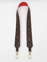 Louis Vuitton Bandoulière Strap In Monogram Canvas & Red Leather Fw0526oxzdu