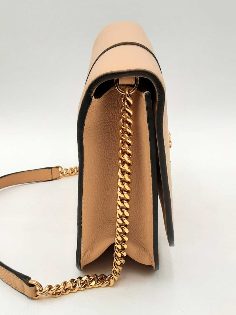 Versace Virtus Beige Leather Shoulder Bag Sd0525wlrsa