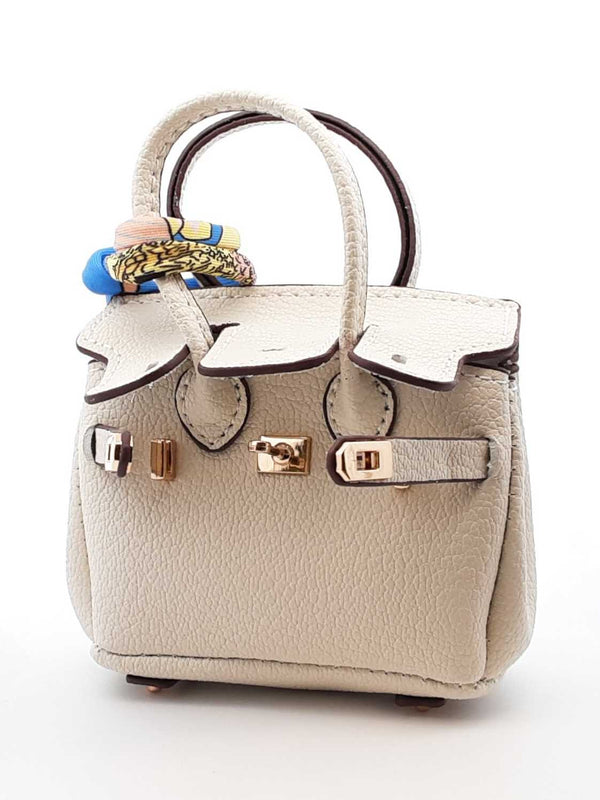 Mini Exquisite Bag Charm In Ivory Fw0825idu