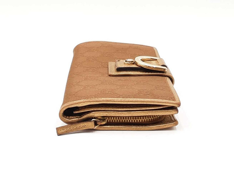 Gucci Timeless Gg Supreme Bronze & Gold Canvas Continental Wallet Fw0725crdu