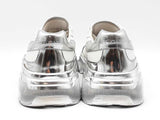 Dolce & Gabbana Daymaster Sneakers In White & Silver Leather Size Eu 39 Fw1025