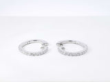 0.56 Cttw Diamond & 18k White Gold Latch-back Hoop Earrings 4.4 Gram Fw0925wzxdu