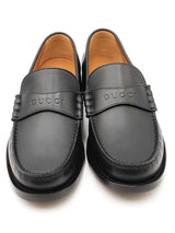 Gucci Black Leather Loafers Size 7 Eb0126oxzdu