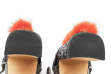 Dolce & Gabbana Vally Black Glitter Mink Fur Pumps Size 40 Eb0626lcrde