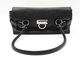 Salvatore Ferragamo Gancini Shoulder Bag In Black Leather Fw0925lordu