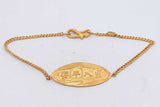 22k Yellow Gold Oval Decorative Id Bracelet 5.6 Grams 7 Inch Eb0926rrxsa