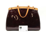 Louis Vuitton Brea Mm Handbag In Monogram-embossed Burgundy Vernis Fw0526pzxdu