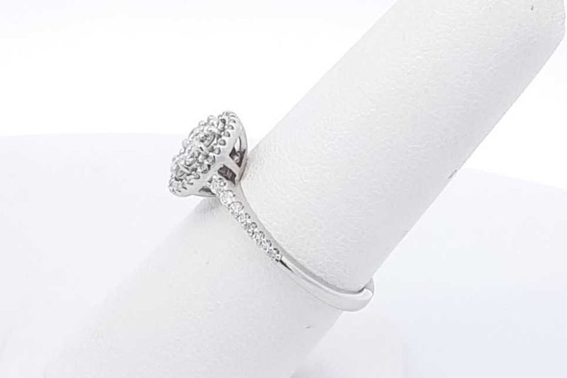 0.26ctw Diamond Ring In 10k White Gold 2.7 Grams Size 6.75 Eb1025oxrdu