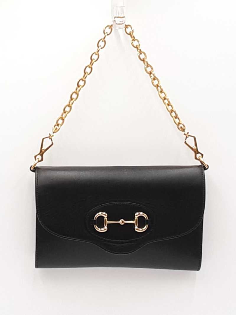 Gucci 1955 Horsebit Black Leather Chain Shoulder Bag Fw0525przdu