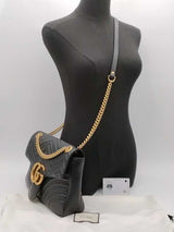 Gucci Marmont Black Shoulder Bag Aa0626pzxsa