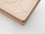 Christian Dior Lady Dior Gardenia Wallet In Pink Cannage Lambskin Fw0626lrxdu