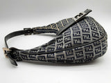 Fendi Croissant Gray Blue Monogram Canvas Shoulder Bag Do1124orxde