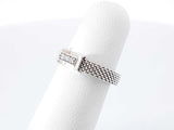 Tiffany & Co. Diamond & Silver Somerset Mesh Ring 2.1 Gram Size 4.75 Fw0826lrxdu