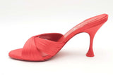 Christian Louboutin Nicol Is Back Red Satin Mules Size 38.5 Eb0226lxzsa
