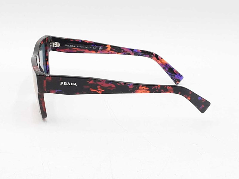 Prada Striped Radica Rectangular Acetate Frame Blue Lens Sunglasses Fw0925crdu