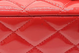 Chanel Double Flap Quilted Red & Black Patent Leather Shoulder Bag Eb1225wrxzde
