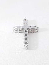1.0 Cttw Diamond & 14k White Gold Cross Pendant 2.6 Grams Fw0826ixzdu