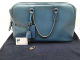 Prada Blue Leather Breifcase Travel Zipper Tote Bag Do0626rxde