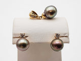 Multicolor Iridescent Gray Pearl 14k Yellow Gold 10.5g Ensemble Set Do0526rxzde