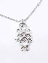 0.60 Cttw Diamond & 18k White Gold Chandelier Pendant Necklace 6.1 Grams 15.5 Inch Fw0726rxzdu