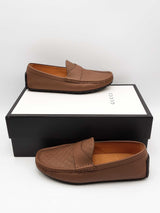 Gucci Guccissima Embossed Gg Monogram Driving Loafers Size 7.5 Eb0726crsa