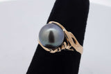 Tahitian Pearl Ring In 14k Yellow Gold Grams Size 7 Eb0726wcrsa