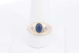 Sapphire & Diamond Ring In 14k Yellow Gold 7.5 Grams Size 9 Eb0425oirsa