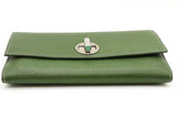 Tiffany & Co. Green Leather Turnlock Wallet With Chain Eb0626lrxde