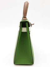Hermes Mini Kelly Tricolor Green Gray Epsom Palladium Hardware Bag Do0925oxzxzde