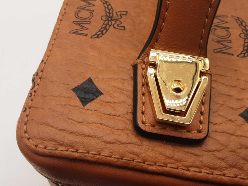 Mcm Mini Rockstar Cognac Tan Visetos Vanity Case Crossbody Bag Do1025pxzde