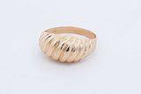 14k Yellow Gold Dome Ring 4.5 Grams Size 7.75 Eb0526opxde