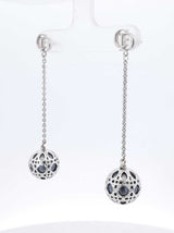 Christian Dior Secret Cannage Silver-tone Drop Stud Earrings Fw0826crdu