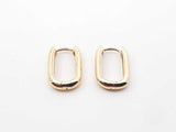 18k Yellow Gold Soft Rectangle Hoop Earrings 3.3 Grams Fw0826orxdu