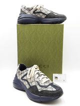Gucci Rhyton Sneakers In Gg Supreme Monogram Coated Canvas Size 10.5 Men Fw00626lrxdu