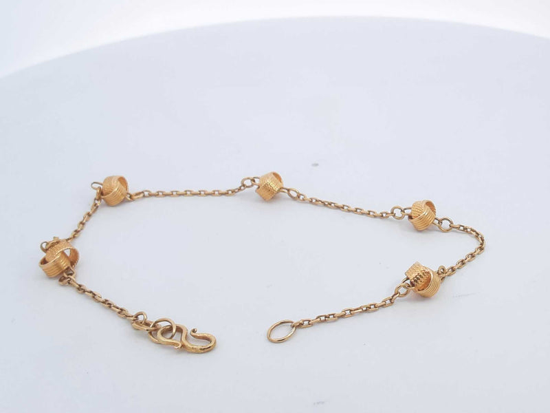 18k Yellow Gold 4.1 Grams Cable Bracelet 8 In Aa0825lrzsa