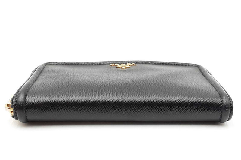 Prada Zip Around Black Wallet Eb1224lrxdu