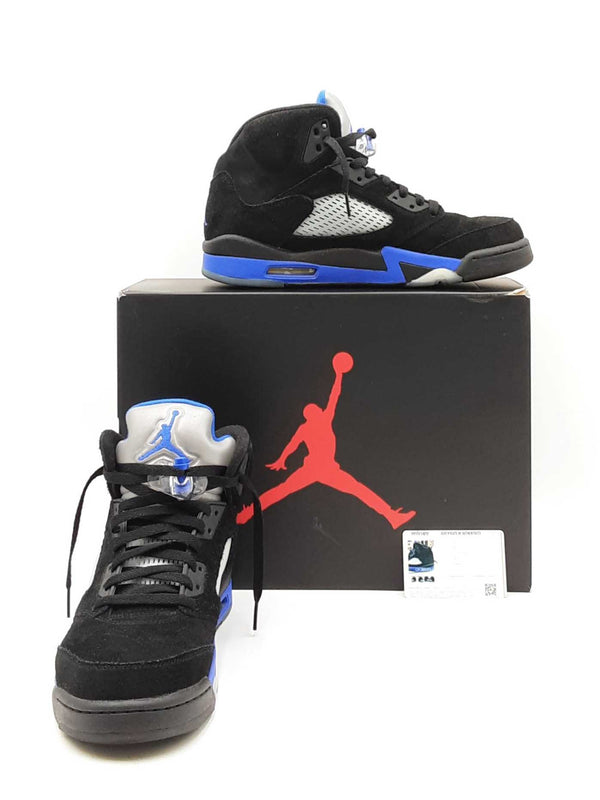 Nike Air Jordan 5 Retro "Racer Blue" Sneakers In Black Suede Size 10 Fw00625izdu