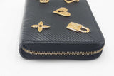Louis Vuitton Black Epi Leather Love Lock Zippy Coin Purse Wallet Eb0626lcrdu