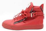 Giuseppe Zanotti Red Leather High Top Sneakers Size 48 Eb0426cxde