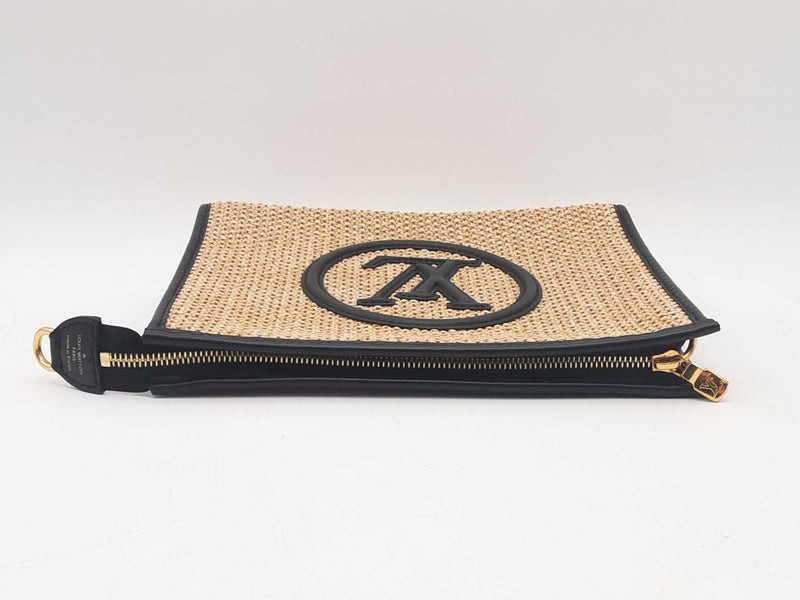Louis Vuitton Raffia Calfskin Monogram Giant Pouch Sd0825lzxzsa