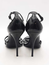 Yves Saint Laurent Patent Leather Cassandra Ankle Strap Heels Size 40 Eb226lxzsa