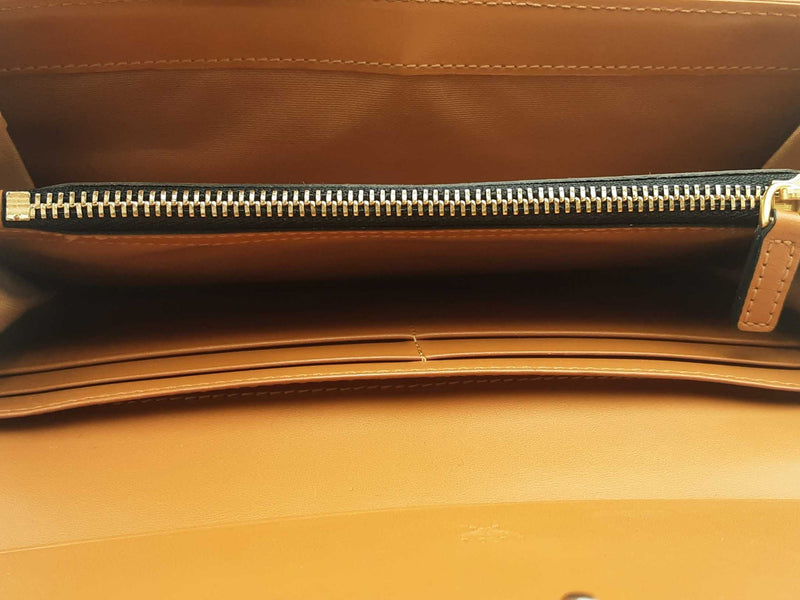 Mcm Canvas Leather Trifold Wallet Brown Aa1025ixsa