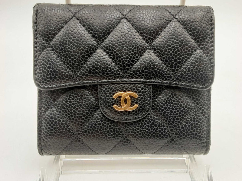 Chanel Flap Caviar Mini Wallet Black Aa0225przsa