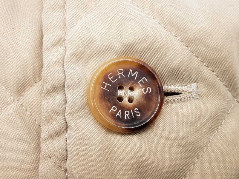 Hermes Khaki Tan Quilted Trench Coat Size 56 Do0625rxzde