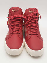 Giuseppe Zanotti Kriss Red Leather Dual Zip Sneakers Size 48 Eb0825lrxsa