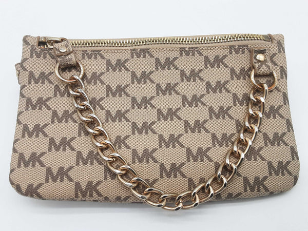 Michael Kors Pull Chain Tan Signature Coated Canvas Belt Bag Do0625lxde