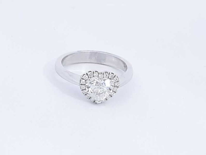 Lab Grown Heart Shape Diamond 1ctw Ring In 14k White Gold 4.14g Eb0322lrersa