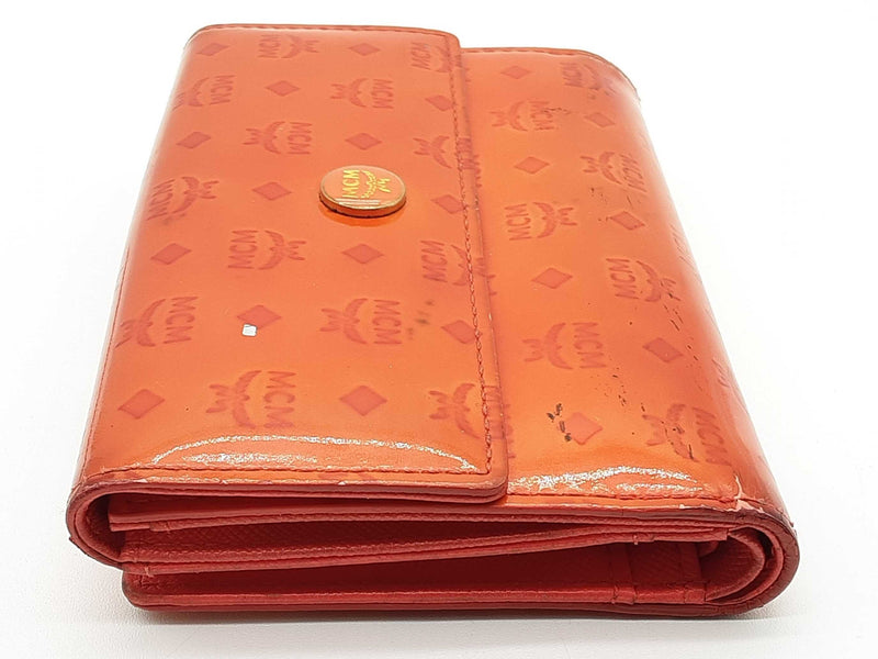 Mcm Orange Patent Leather Wallet Do0525rxde